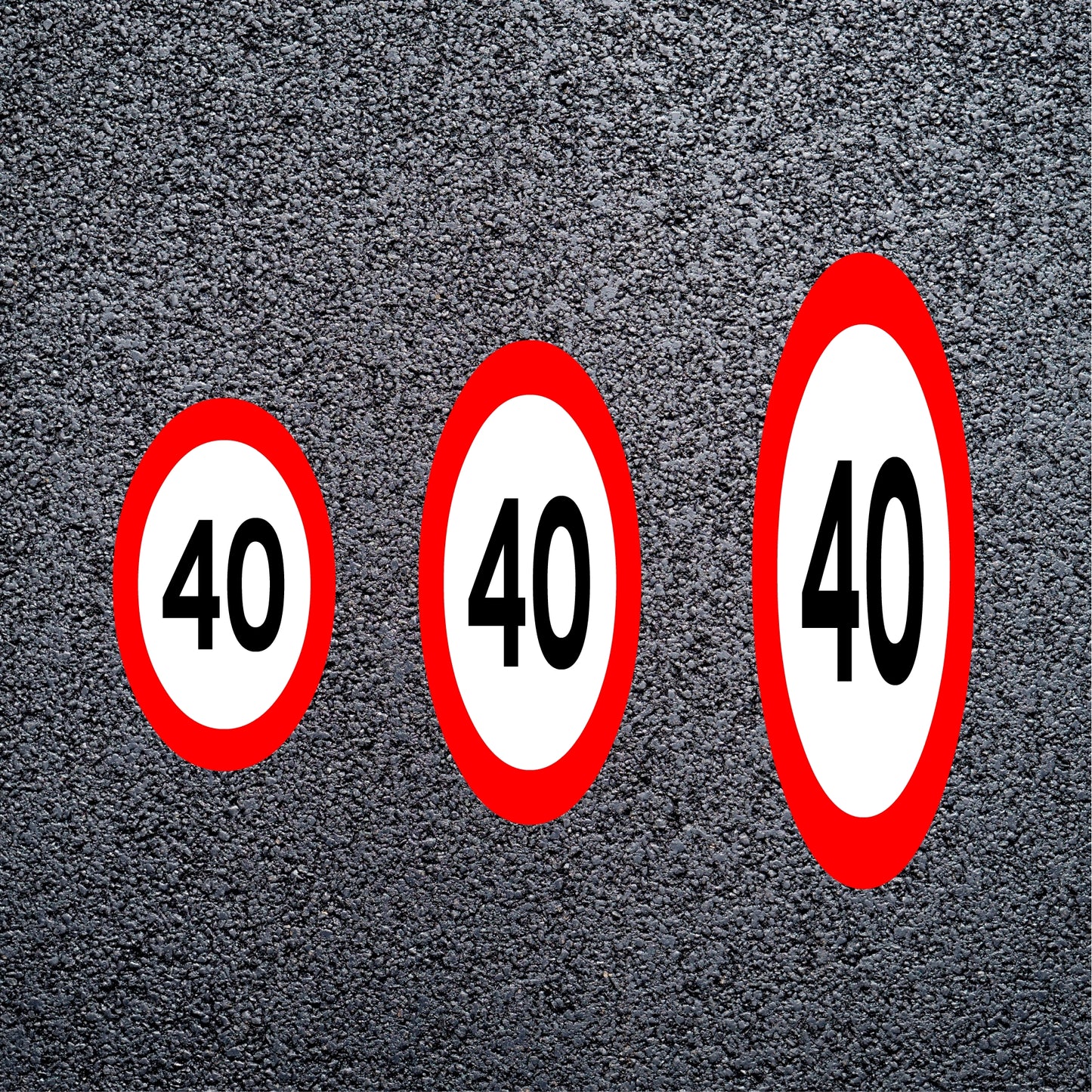 40 Mph Speed Limit Roudel Floor Signs