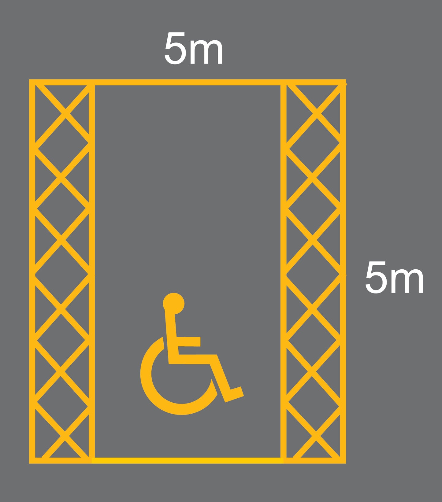 Disabled Parking Bay 2 Sided Hatching 5x5m