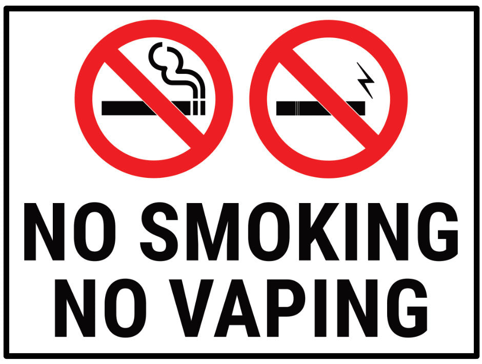 No Smoking or Vaping 1.2m large text